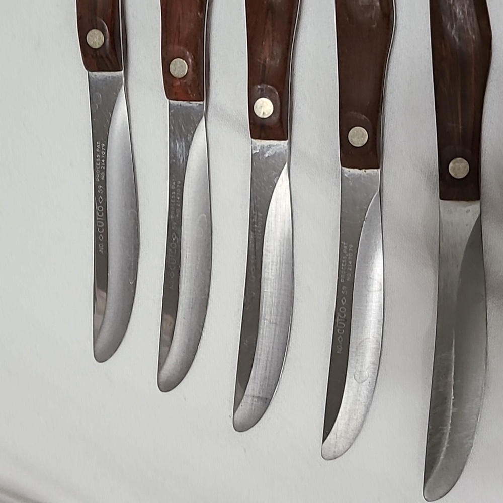 Cutco Vintage #59 Pat. No. 2147079, Set of 7 Smooth Blade Steak/table Knives - Picture 5 of 16